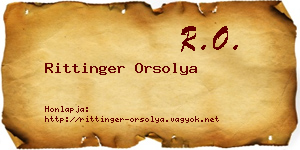 Rittinger Orsolya névjegykártya